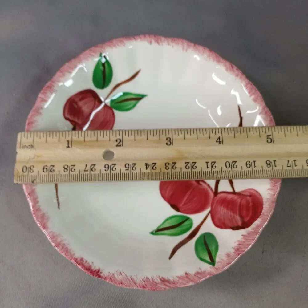 4 Blue Ridge Southern Pottery 4 Sauce Dessert Fruit Bowls Vintage Crab Apple